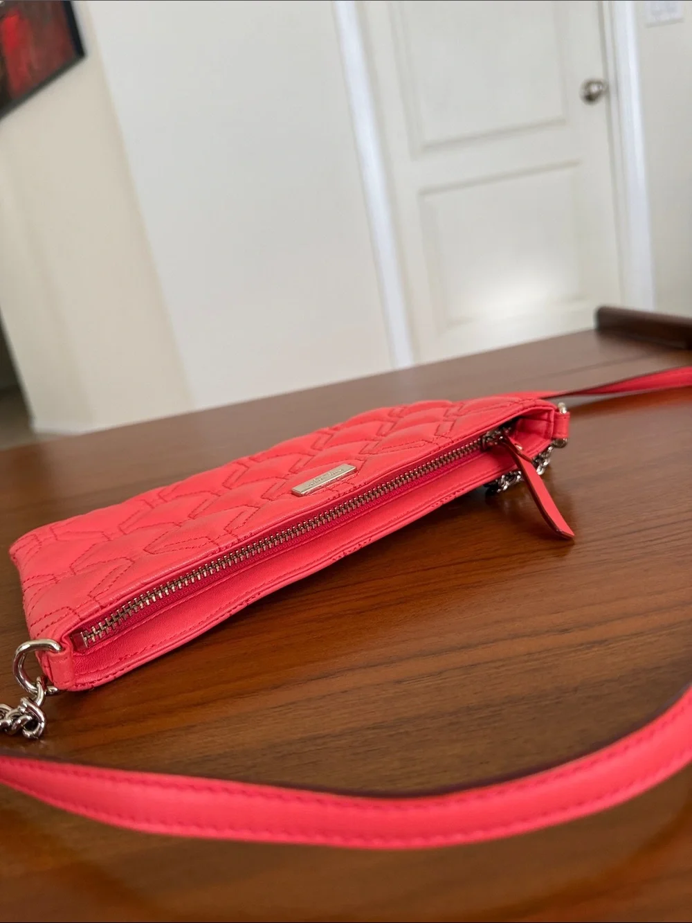 Kate Spade Quilted Coral Crossbody Shoulder Bag - Women's Fashion